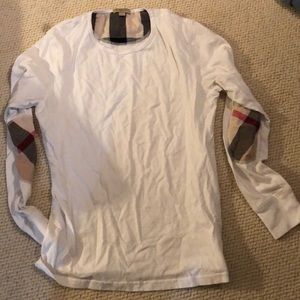 Men’s Burberry Brit Tee with Elbow Patches